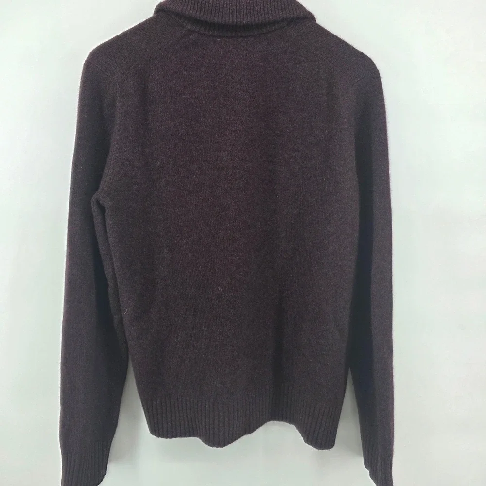 Banana Republic Med Cashmere Shawl Collar Pullover Sweater Burgundy‎ Speckled